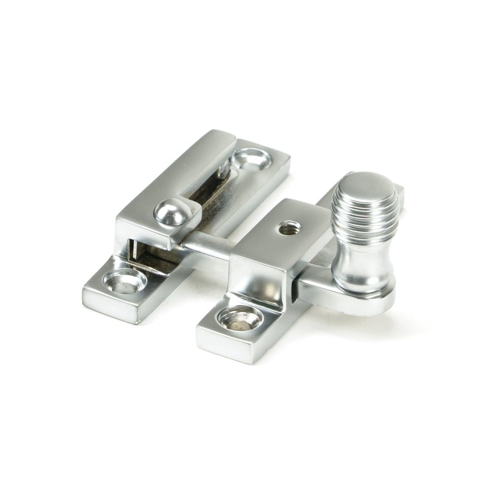This is an image showing From The Anvil - Satin Chrome Beehive Quadrant Fastener - Narrow available from T.H Wiggans Architectural Ironmongery in Kendal, quick delivery and discounted prices