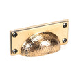 This is an image showing From The Anvil - Polished Bronze Hammered Art Deco Drawer Pull available from T.H Wiggans Architectural Ironmongery in Kendal, quick delivery and discounted prices