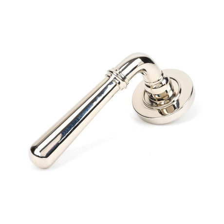 This is an image of From The Anvil - Polished Nickel Newbury Lever on Rose Set (Plain) available to order from T.H Wiggans Architectural Ironmongery in Kendal, quick delivery and discounted prices.