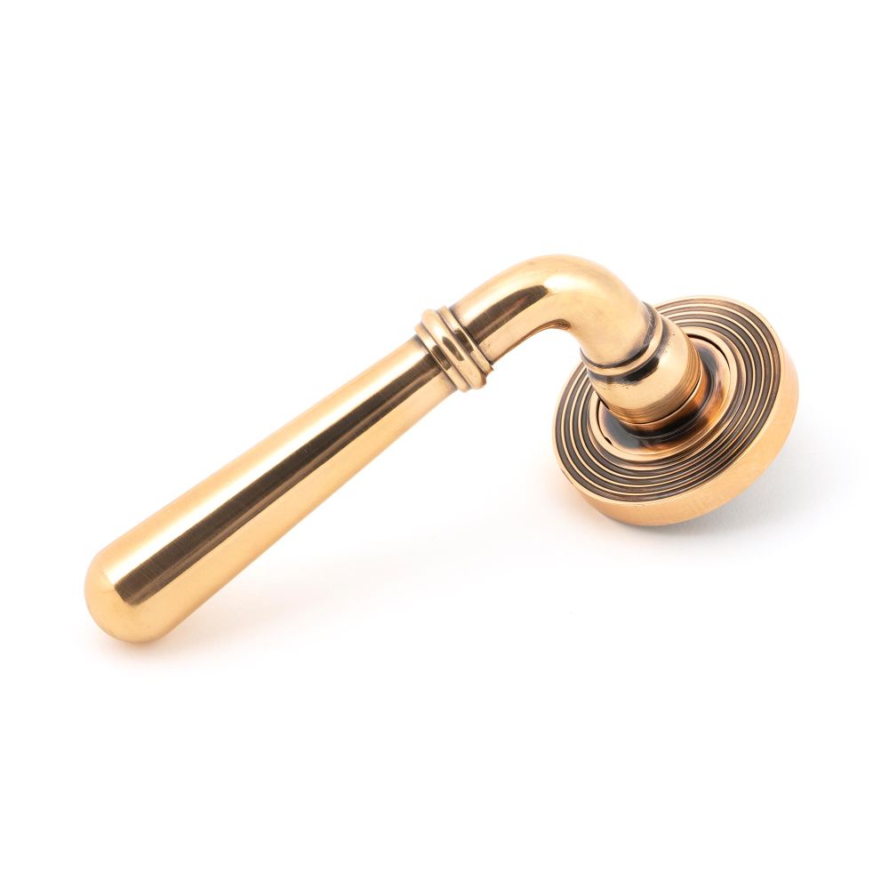 This is an image of From The Anvil - Polished Bronze Newbury Lever on Rose Set (Beehive) available to order from T.H Wiggans Architectural Ironmongery in Kendal, quick delivery and discounted prices.