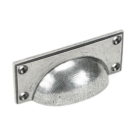 This is an image showing From The Anvil - Pewter Art Deco Drawer Pull available from T.H Wiggans Architectural Ironmongery in Kendal, quick delivery and discounted prices