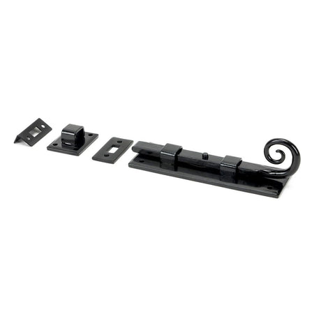 This is an image showing From The Anvil - Black 6" Monkeytail Universal Bolt available from T.H Wiggans Architectural Ironmongery in Kendal, quick delivery and discounted prices