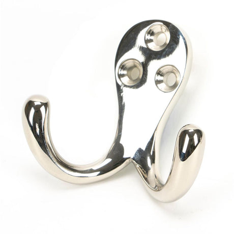 This is an image showing From The Anvil - Polished Nickel Celtic Double Robe Hook available from T.H Wiggans Architectural Ironmongery in Kendal, quick delivery and discounted prices