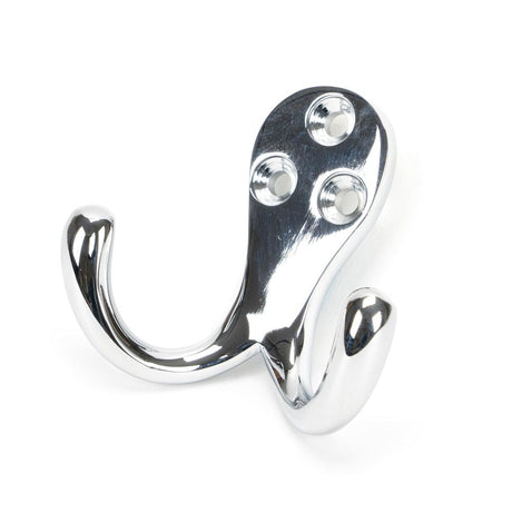 This is an image showing From The Anvil - Polished Chrome Celtic Double Robe Hook available from T.H Wiggans Architectural Ironmongery in Kendal, quick delivery and discounted prices