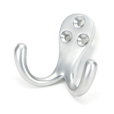 This is an image showing From The Anvil - Satin Chrome Celtic Double Robe Hook available from T.H Wiggans Architectural Ironmongery in Kendal, quick delivery and discounted prices