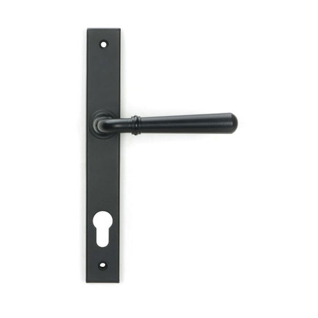 This is an image of From The Anvil - Matt Black Newbury Slimline Lever Espag. Lock Set available to order from T.H Wiggans Architectural Ironmongery in Kendal, quick delivery and discounted prices.