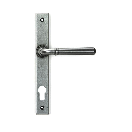This is an image of From The Anvil - Pewter Newbury Slimline Lever Espag. Lock Set available to order from T.H Wiggans Architectural Ironmongery in Kendal, quick delivery and discounted prices.
