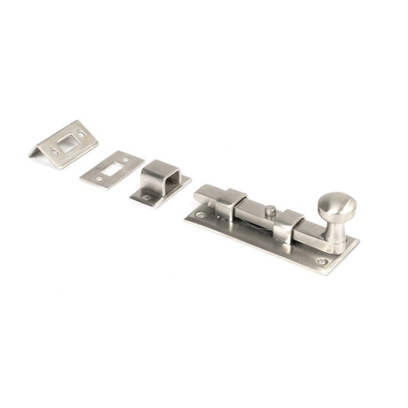 This is an image showing From The Anvil - Satin Marine SS (316) 4" Universal Bolt available from T.H Wiggans Architectural Ironmongery in Kendal, quick delivery and discounted prices