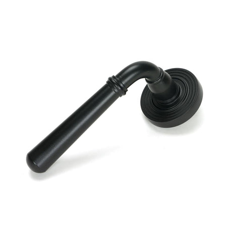 This is an image of From The Anvil - Matt Black Newbury Lever on Rose Set (Beehive) available to order from T.H Wiggans Architectural Ironmongery in Kendal, quick delivery and discounted prices.