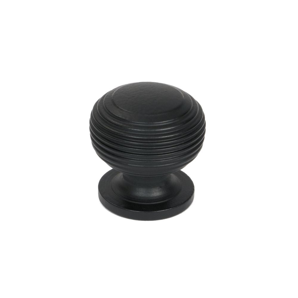 This is an image showing From The Anvil - Matt Black Beehive Cabinet Knob 30mm available from T.H Wiggans Architectural Ironmongery in Kendal, quick delivery and discounted prices