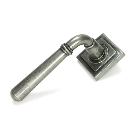 This is an image of From The Anvil - Pewter Newbury Lever on Rose Set (Square) available to order from T.H Wiggans Architectural Ironmongery in Kendal, quick delivery and discounted prices.