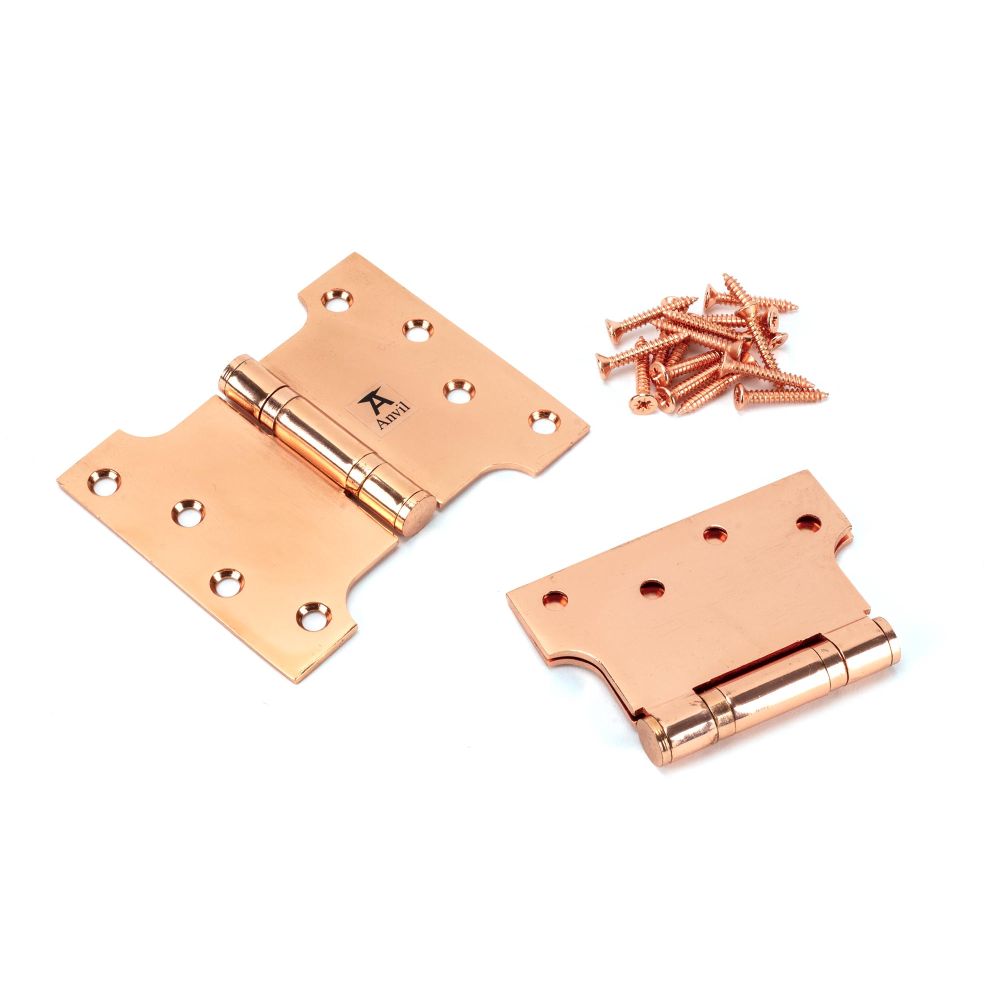 This is an image showing From The Anvil - Polished Bronze 4" x 3" x 5" Parliament Hinge (pair) ss available from T.H Wiggans Architectural Ironmongery, quick delivery and discounted prices