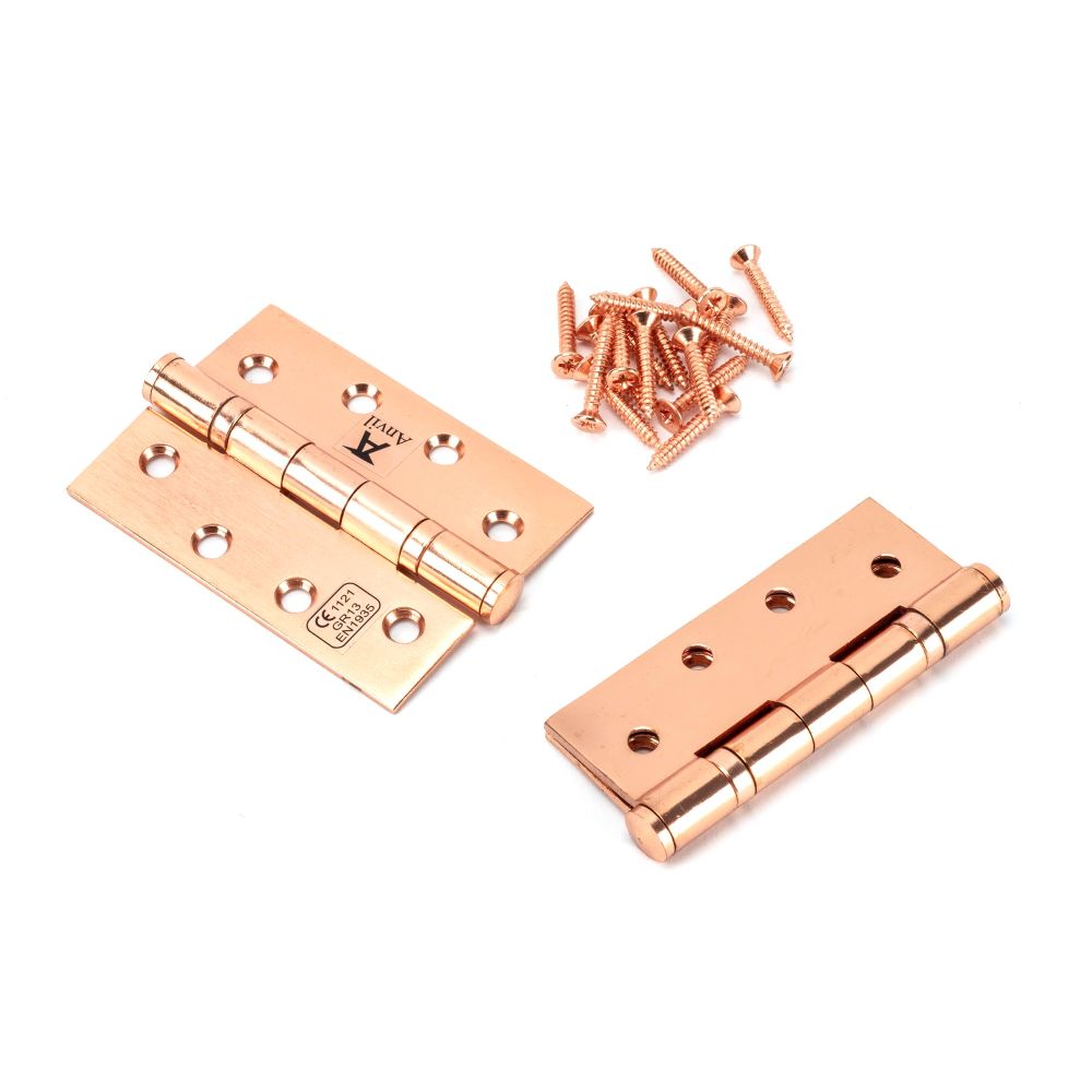 This is an image showing From The Anvil - Polished Bronze 4" Ball Bearing Butt Hinge (pair) ss available from T.H Wiggans Architectural Ironmongery, quick delivery and discounted prices