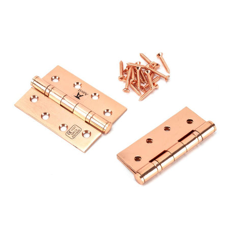 This is an image showing From The Anvil - Polished Bronze 4" Ball Bearing Butt Hinge (pair) ss available from T.H Wiggans Architectural Ironmongery, quick delivery and discounted prices
