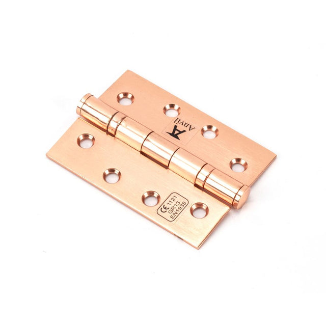 This is an image showing From The Anvil - Polished Bronze 4" Ball Bearing Butt Hinge (pair) ss available from T.H Wiggans Architectural Ironmongery in Kendal, quick delivery and discounted prices