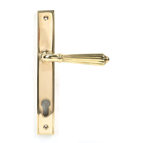 This is an image of From The Anvil - Polished Brass Hinton Slimline Lever Espag. Lock Set available to order from T.H Wiggans Architectural Ironmongery in Kendal, quick delivery and discounted prices.