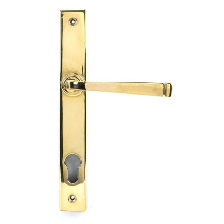 This is an image of From The Anvil - Polished Brass Avon Slimline Lever Espag. Lock Set available to order from T.H Wiggans Architectural Ironmongery in Kendal, quick delivery and discounted prices.