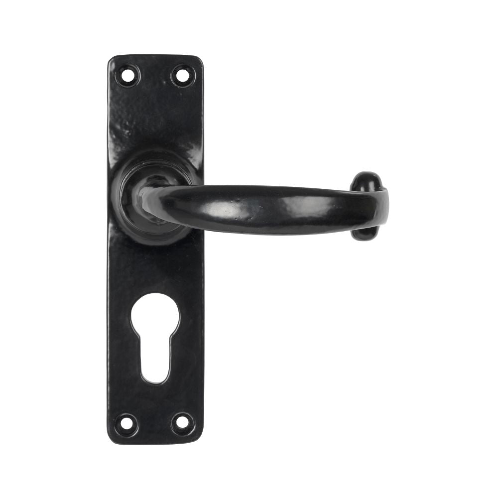This is an image of From The Anvil - Black MF Lever Euro Lock Set available to order from T.H Wiggans Architectural Ironmongery in Kendal, quick delivery and discounted prices.