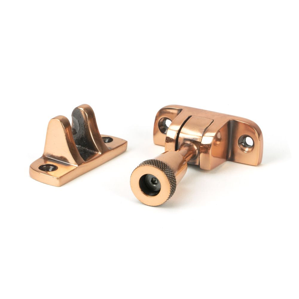 This is an image showing From The Anvil - Polished Bronze Brompton Brighton Fastener (Radiused) available from T.H Wiggans Architectural Ironmongery in Kendal, quick delivery and discounted prices