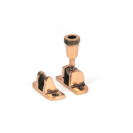 This is an image showing From The Anvil - Polished Bronze Brompton Brighton Fastener (Radiused) available from T.H Wiggans Architectural Ironmongery in Kendal, quick delivery and discounted prices