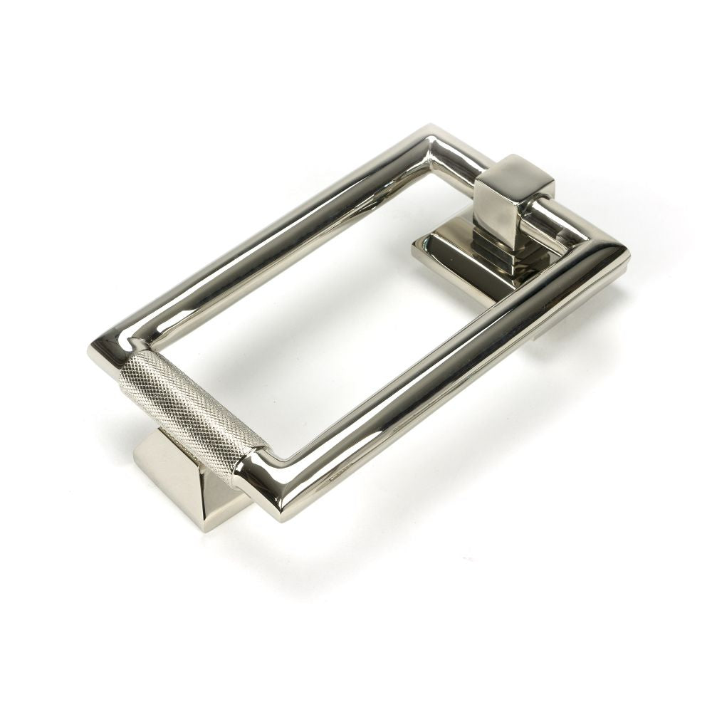 This is an image showing From The Anvil - Polished Nickel Brompton Door Knocker available from trade door handles, quick delivery and discounted prices