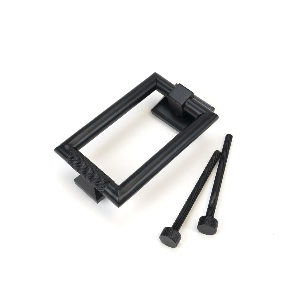This is an image of From The Anvil - Matt Black Brompton Door Knocker available to order from T.H Wiggans Architectural Ironmongery in Kendal, quick delivery and discounted prices.