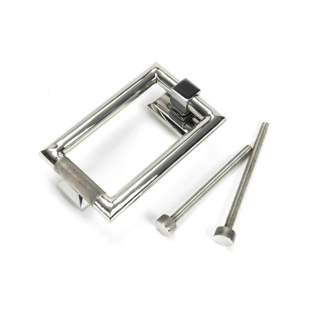 This is an image of From The Anvil - Polished Marine SS (316) Brompton Door Knocker available to order from T.H Wiggans Architectural Ironmongery in Kendal, quick delivery and discounted prices.