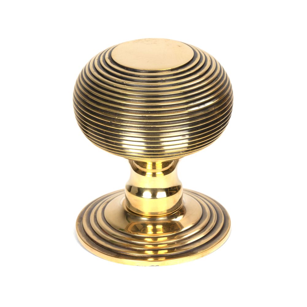 This is an image of From The Anvil - Aged Brass Beehive Centre Door Knob available to order from T.H Wiggans Architectural Ironmongery in Kendal, quick delivery and discounted prices.