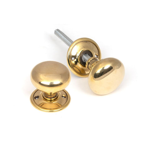 This is an image of From The Anvil - Aged Brass Mushroom Mortice/Rim Knob Set available to order from T.H Wiggans Architectural Ironmongery in Kendal, quick delivery and discounted prices.