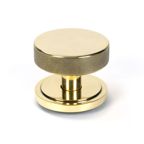 This is an image of From The Anvil - Aged Brass Brompton Centre Door Knob (Art Deco) available to order from T.H Wiggans Architectural Ironmongery in Kendal, quick delivery and discounted prices.