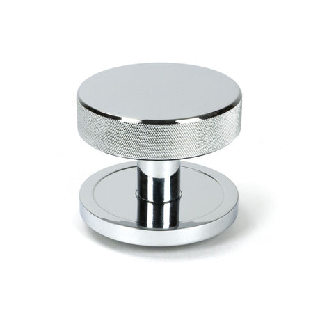 This is an image of From The Anvil - Polished Chrome Brompton Centre Door Knob (Plain) available to order from T.H Wiggans Architectural Ironmongery in Kendal, quick delivery and discounted prices.
