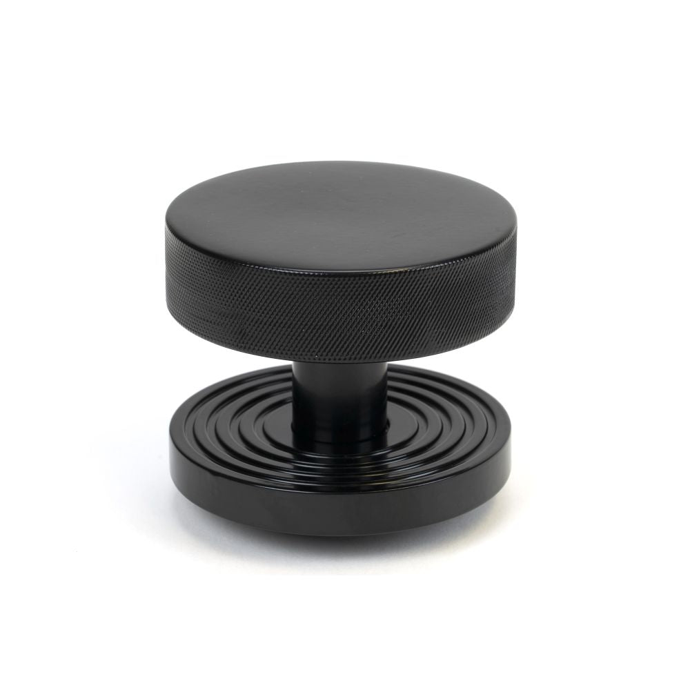 This is an image of From The Anvil - Black Brompton Centre Door Knob (Beehive) available to order from T.H Wiggans Architectural Ironmongery in Kendal, quick delivery and discounted prices.