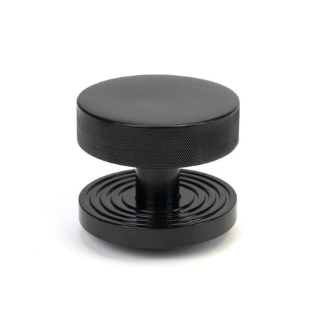 This is an image of From The Anvil - Black Brompton Centre Door Knob (Beehive) available to order from T.H Wiggans Architectural Ironmongery in Kendal, quick delivery and discounted prices.