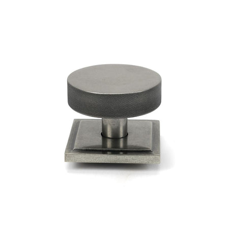This is an image of From The Anvil - Pewter Brompton Centre Door Knob (Square) available to order from T.H Wiggans Architectural Ironmongery in Kendal, quick delivery and discounted prices.