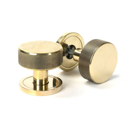This is an image of From The Anvil - Aged Brass Brompton Mortice/Rim Knob Set (Plain) available to order from T.H Wiggans Architectural Ironmongery in Kendal, quick delivery and discounted prices.