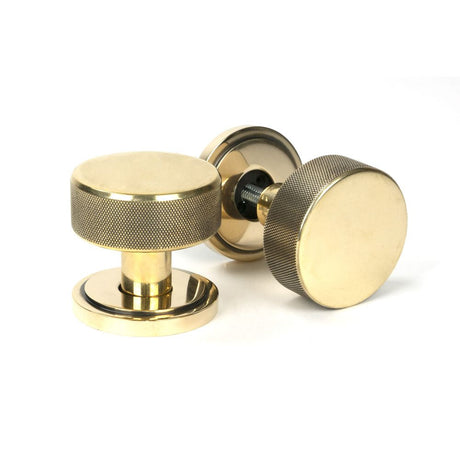 This is an image of From The Anvil - Aged Brass Brompton Mortice/Rim Knob Set (Art Deco) available to order from T.H Wiggans Architectural Ironmongery in Kendal, quick delivery and discounted prices.