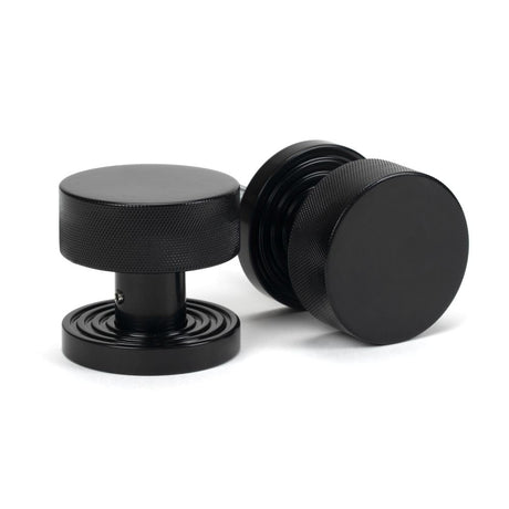 This is an image of From The Anvil - Black Brompton Mortice/Rim Knob Set (Beehive) available to order from T.H Wiggans Architectural Ironmongery in Kendal, quick delivery and discounted prices.