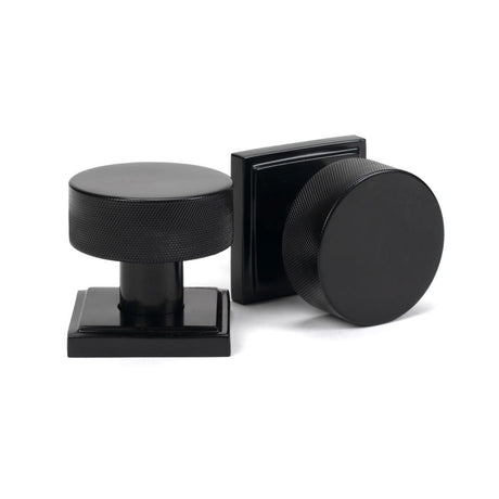 This is an image of From The Anvil - Black Brompton Mortice/Rim Knob Set (Square) available to order from T.H Wiggans Architectural Ironmongery in Kendal, quick delivery and discounted prices.