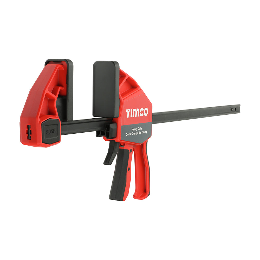 This is an image showing TIMCO Heavy Duty Quick Change Bar Clamp - 36" - 1 Each Backing Card available from T.H Wiggans Ironmongery in Kendal, quick delivery at discounted prices.