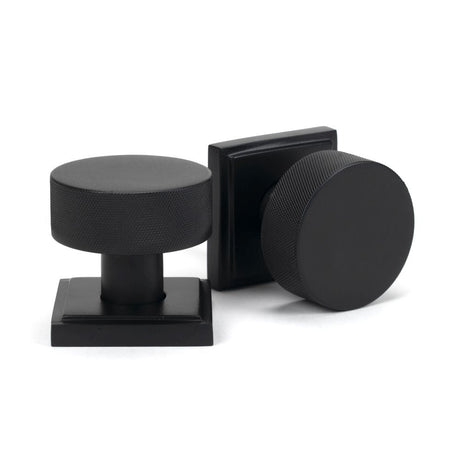 This is an image of From The Anvil - Matt Black Brompton Mortice/Rim Knob Set (Square) available to order from T.H Wiggans Architectural Ironmongery in Kendal, quick delivery and discounted prices.