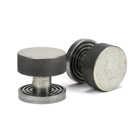 This is an image of From The Anvil - Pewter Brompton Mortice/Rim Knob Set (Beehive) available to order from T.H Wiggans Architectural Ironmongery in Kendal, quick delivery and discounted prices.