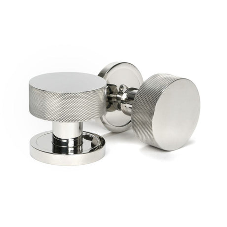 This is an image of From The Anvil - Polished Marine SS (316) Brompton Mortice/Rim Knob Set (Plain) available to order from T.H Wiggans Architectural Ironmongery in Kendal, quick delivery and discounted prices.