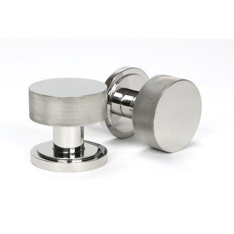 This is an image of From The Anvil - Polished Marine SS (316) Brompton Mortice/Rim Knob Set (Art Deco) available to order from T.H Wiggans Architectural Ironmongery in Kendal, quick delivery and discounted prices.