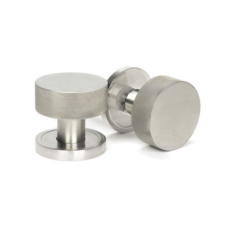 This is an image of From The Anvil - Satin Marine SS (316) Brompton Mortice/Rim Knob Set (Plain) available to order from T.H Wiggans Architectural Ironmongery in Kendal, quick delivery and discounted prices.