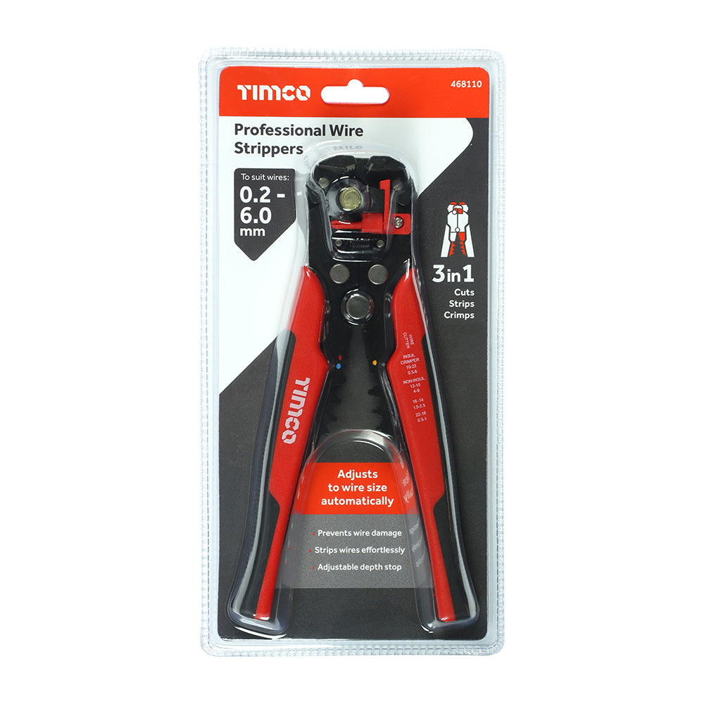 This is an image showing TIMCO Professional Wire Strippers - 8" - 1 Each Blister Pack available from T.H Wiggans Ironmongery in Kendal, quick delivery at discounted prices.