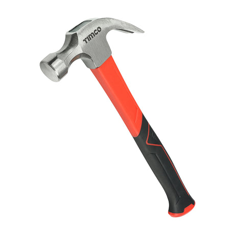 This is an image showing TIMCO Claw Hammer - Fibreglass Handle - 20oz - 1 Each Unit available from T.H Wiggans Ironmongery in Kendal, quick delivery at discounted prices.