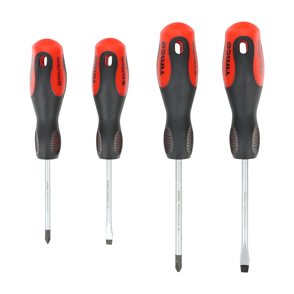 This is an image showing TIMCO Screwdriver Set - 4pcs - 4 Pieces Box available from T.H Wiggans Ironmongery in Kendal, quick delivery at discounted prices.