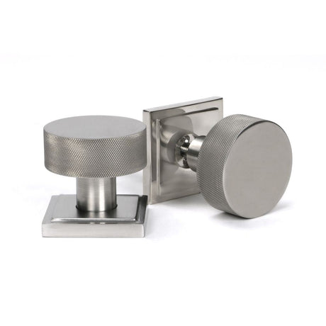 This is an image of From The Anvil - Satin Marine SS (316) Brompton Mortice/Rim Knob Set (Square) available to order from T.H Wiggans Architectural Ironmongery in Kendal, quick delivery and discounted prices.