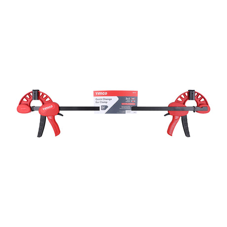 This is an image showing TIMCO Quick Change Bar Clamp - 24" - 2 Pieces Backing Card available from T.H Wiggans Ironmongery in Kendal, quick delivery at discounted prices.