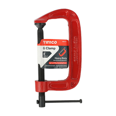 This is an image showing TIMCO G Clamp - 4" - 1 Each Unit available from T.H Wiggans Ironmongery in Kendal, quick delivery at discounted prices.